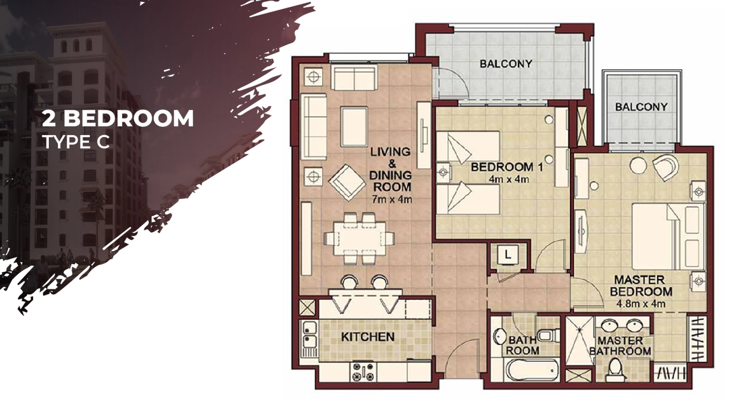 2 BR - Type A